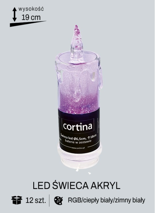 LED ŚWIECA AKRYL