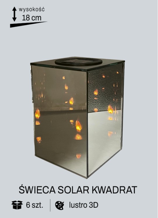 ŚWIECA SOLAR KWADRAT