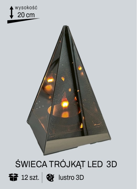 ŚWIECA TRÓJKĄT LED